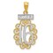 14K Two Tone Gold Sweet 16 Charm Happy Birthday Pendant Jewerly 27mm x 13mm